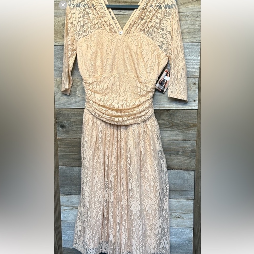 Kiyonna cream lace dress